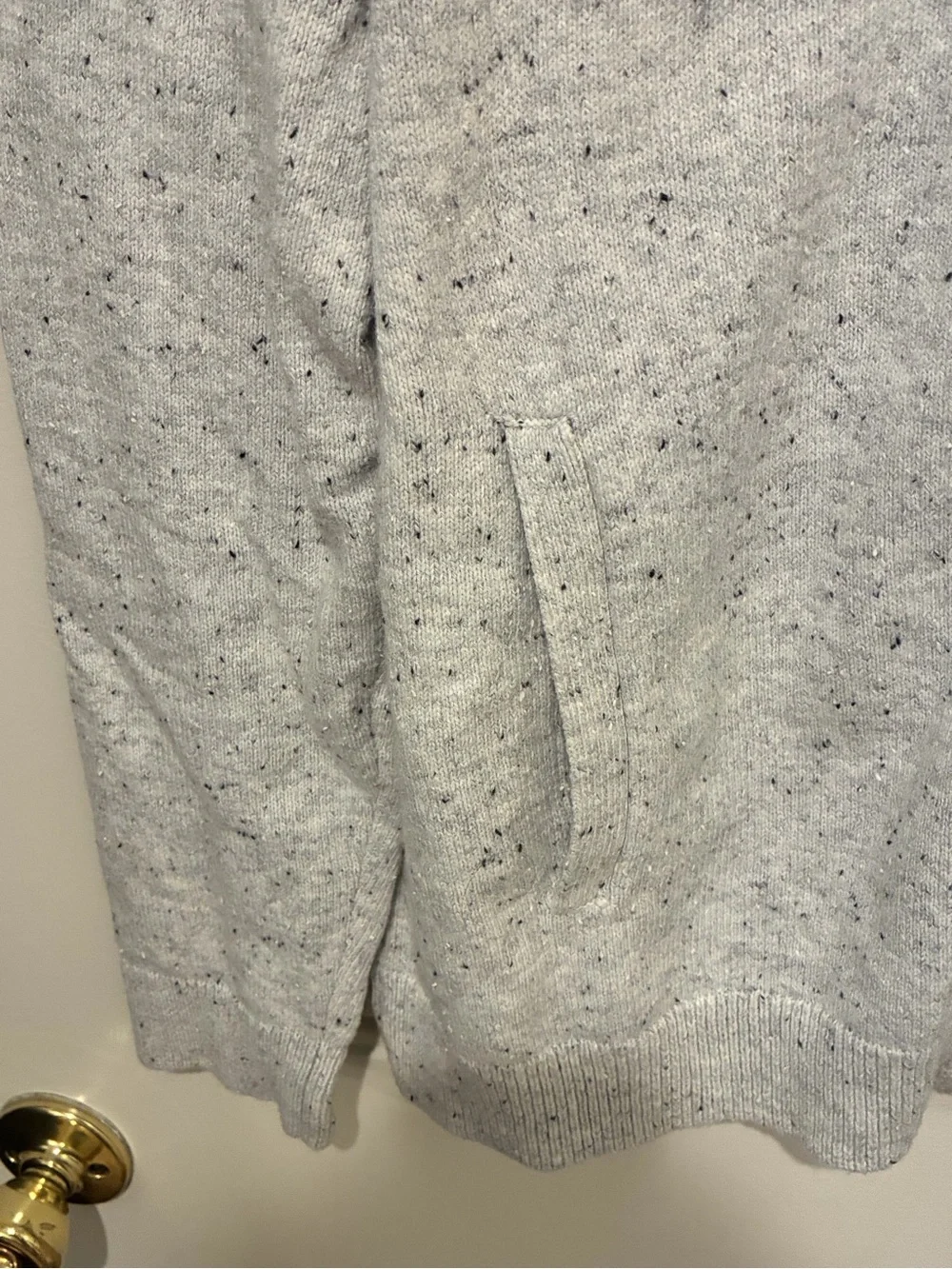 Banana Republic Light Heather Gray Zip-Up Hoodie Sweater